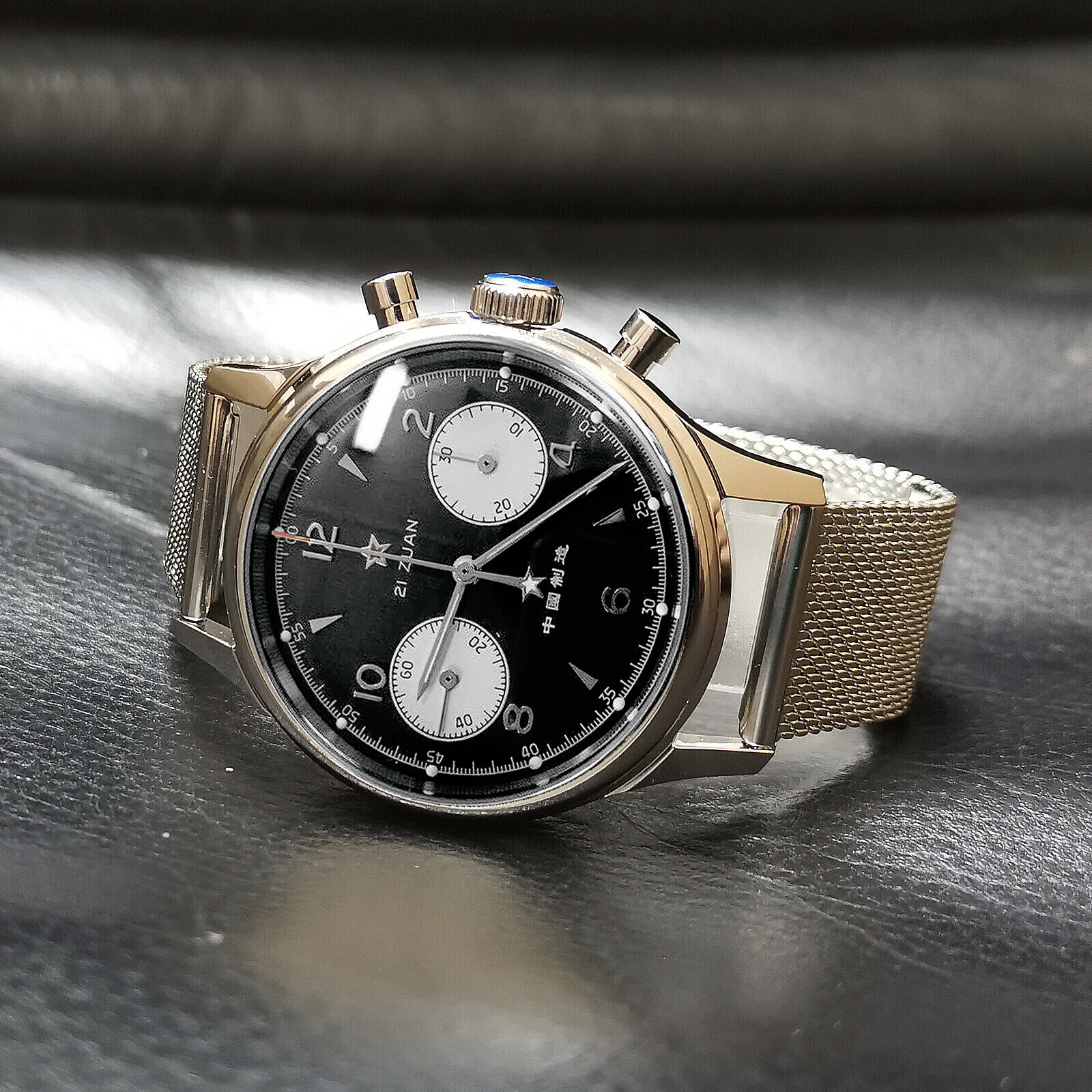 Pre-owned Sugess Seagull 1963 2021 Milan Steel + Nylon 2 Band Sapphire Black Mechanical Watch