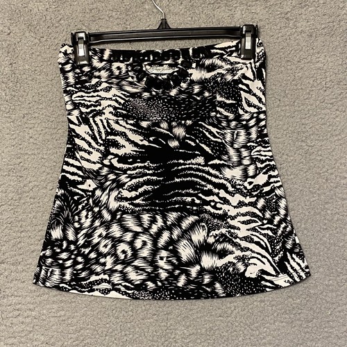 Strapless Black White Sahara Print Top Size S Nwt $69
