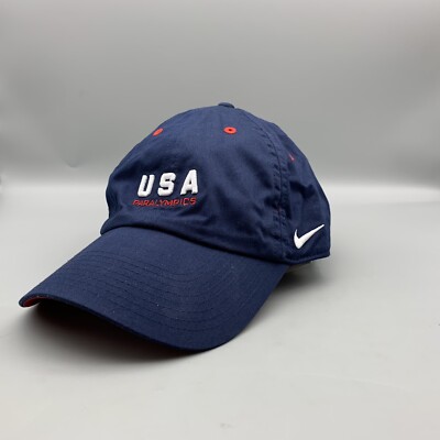 Nike USA Paralympics 2008 Beijing Olympics Blue Baseball Cap Hat Adjustable NEW