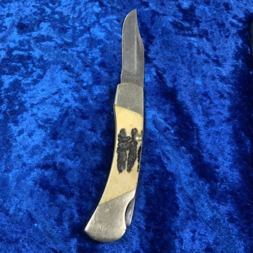 VINTAGE BEAR MGC USA 9-DOT STAG LOCKBACK FOLDING HUNTER VINTAGE BEAR MGC USA 9-DOT STAG LOCKBACK FOLDING HUNTER