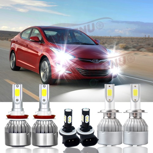 For Hyundai Elantra 2013-2018 Combo LED Headlight Hi Lo Beam Fog Light c6 Bulbs