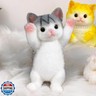 Big Hand Painted Cat Squishy Toys，Large Cute Ultra Soft Kitty Squeeze Fidget Toys for Stress Relief ,Kawaii Squishies Sticky Animal Toys for Adults Kids,Decompression Sensory Balls Toys for Autism