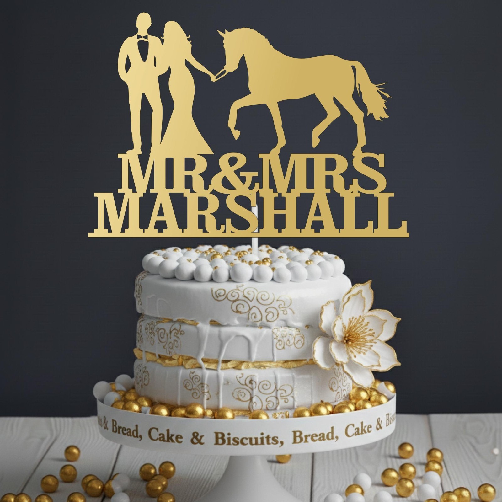 Mr & Mrs Wedding Anniversary Acrylic Cake Topper Personalised Wedding Mum Dad
