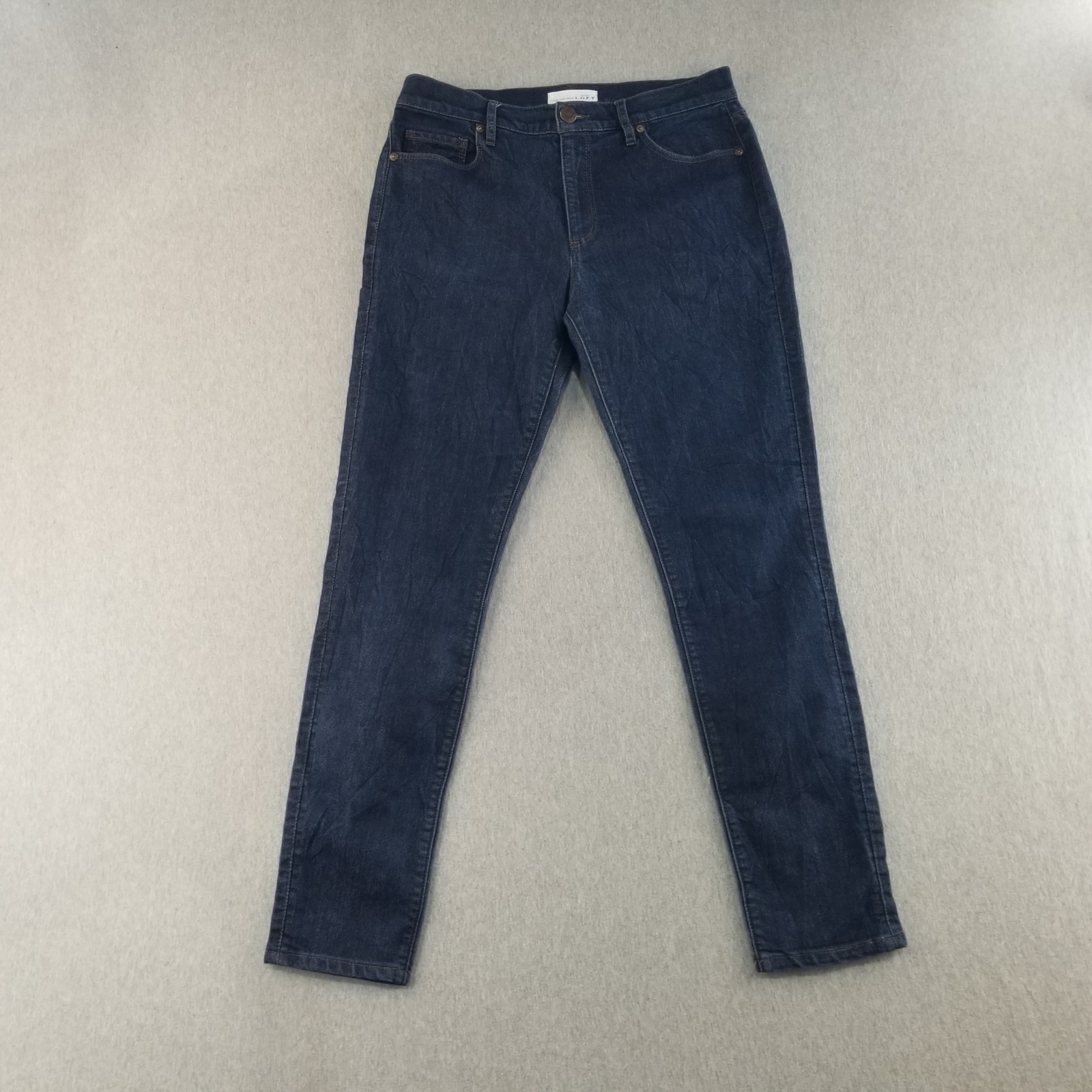 Loft Jeans Women's Sz4 Dark Blue Wash Modern High Waist Skinny Ankle Normcore