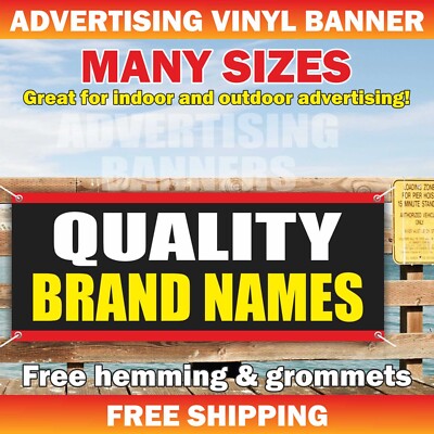 QUALITY BRAND NAMES Advertising Banner Vinyl Mesh Sign Enjoy It Today Business