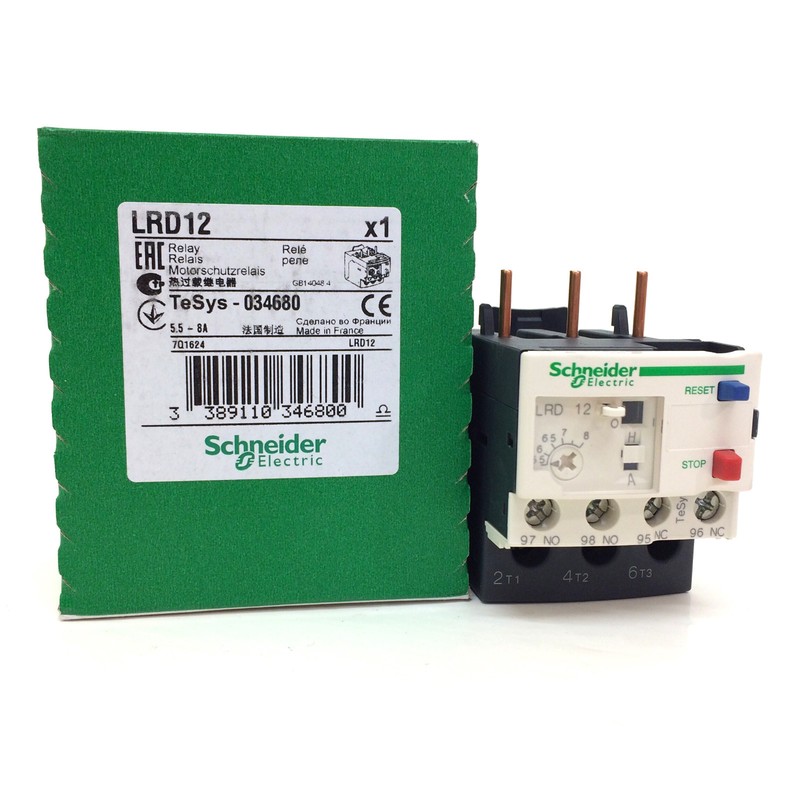 Schneider Thailand LRD12 Thermal Overload Relay 5.5~8A 3PE