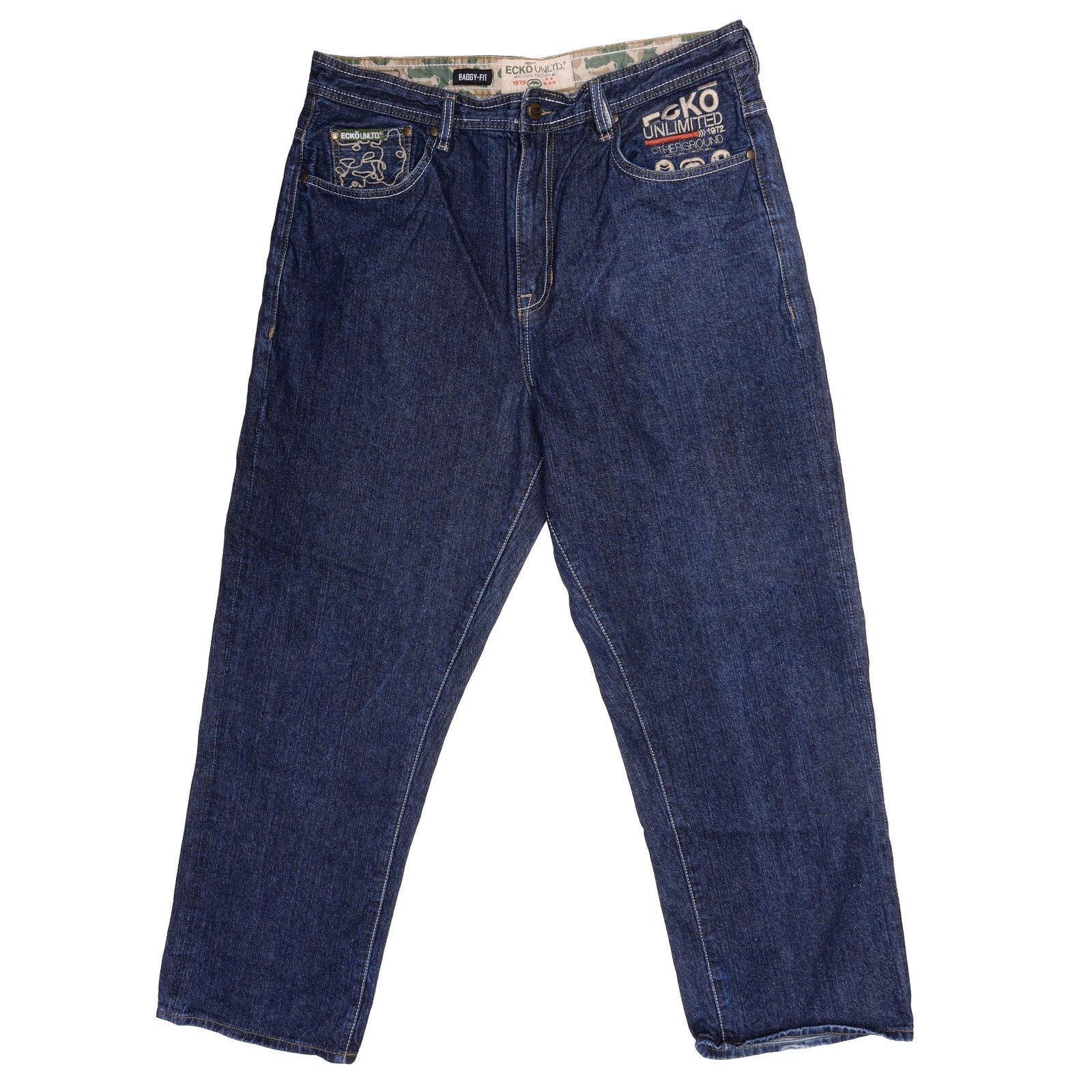 Ecko Unltd 1972 Otherground Rhino Embroidered Baggy Jeans