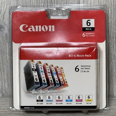Genuine Canon BCI-6 Multi Pack Ink Black Cyan MagentaYellow 6BK 6PC 6PM 6C 6M.A3