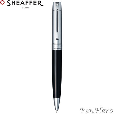 Sheaffer 300 Chrome Cap / Glossy Black Ballpoint Pen 9314-2