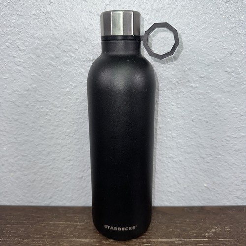 Starbucks 20 Fl Oz Water Bottle Black Metal With Rubber