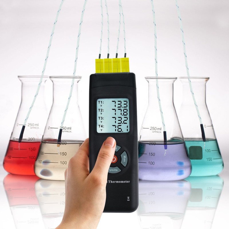 Professional 4 KType Thermocouple Metal & Bead Probe Thermometer