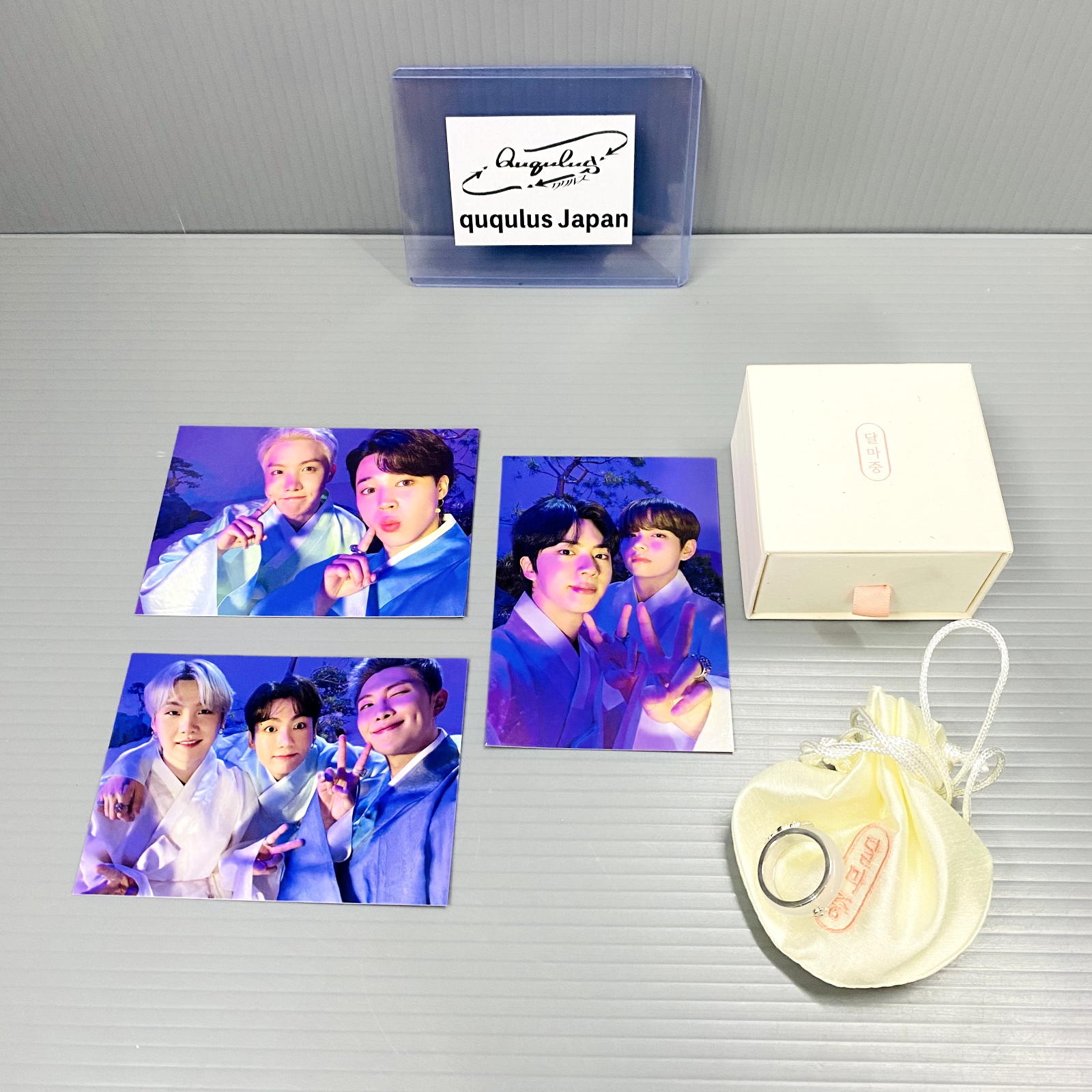 BTS 防弾少年団 OFFICIAL ＭＤ RING 公式 リング Official BTS 2021 Sealed DALMAJUNG Ivory Twin Rings Silver