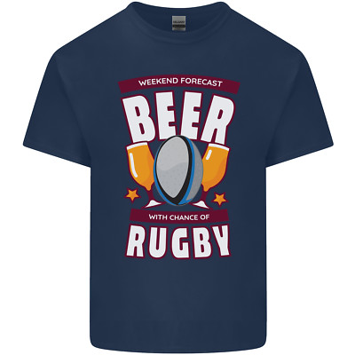 Weekend Forecast Beer Alcohol Rugby Funny Mens Cotton T-Shirt Tee Top