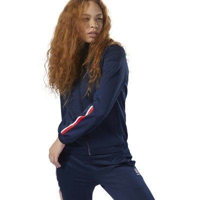 

Женский спортивный топ Reebok Classics Blue Red White Full Zip Sportswear, Синий