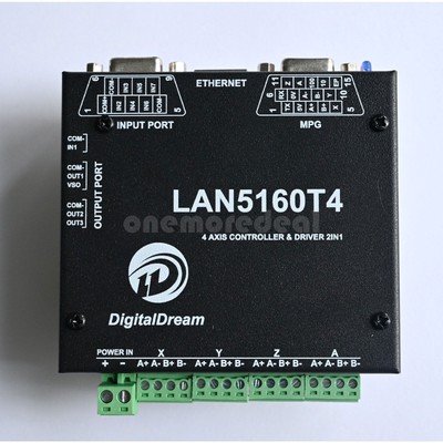 Mach3 LAN5160T4 4-Axis Control Board Ethernet Interface CNC Motion Controller