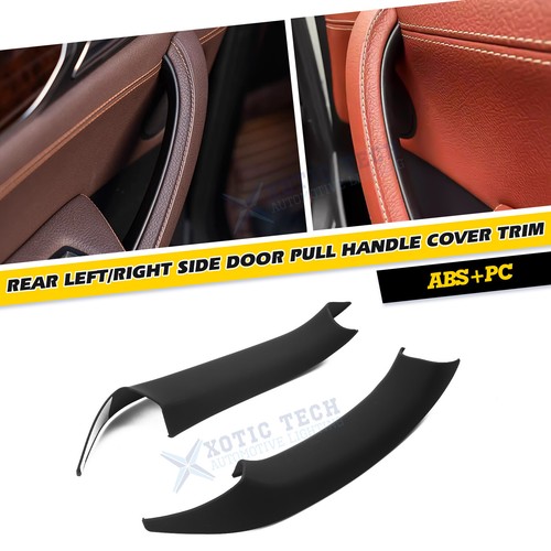2PCS Door Pull Handle Cover Rear Side Left&Right Black ABS For BMW X4 F26 14-17