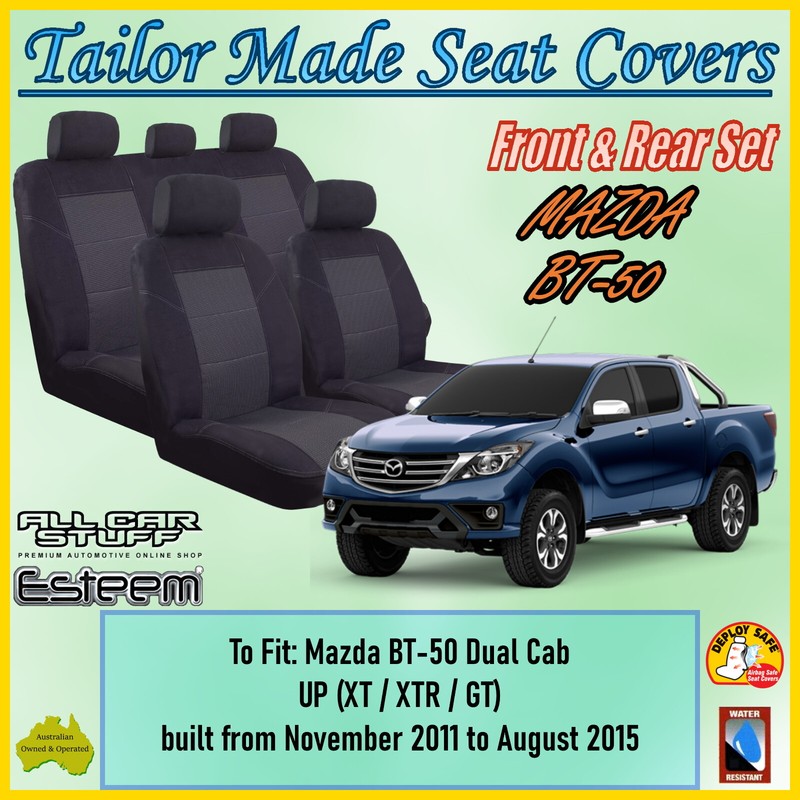 Tailor Made Black Seat Covers for Mazda BT50 (BT50) Dual Cab 11/2011 09/2015 9314250066459