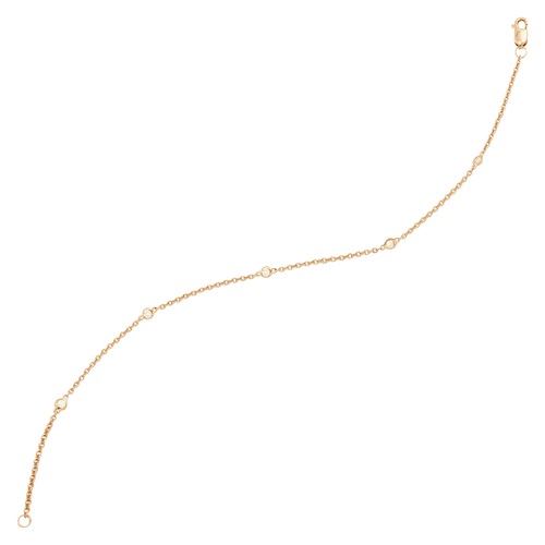 Pre-owned Welry 1/6 Cttw Diamond Five Station Bracelet In 14k Yellow Gold, 7.25" In White