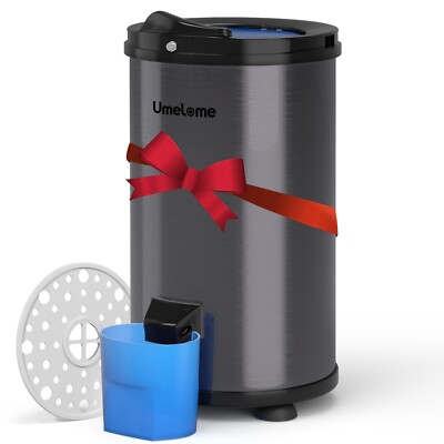 Umelome 6kg Spin Dryer Gravity Drain dryer, Black, Power Saving Spinner, A+++