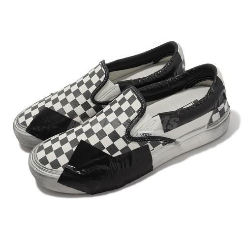 

Vans Vault Classic Slip-On Black Checkboard Stressed Tape Men Casual VN0A3QXYBKC, Белый, Classic Slip-on
