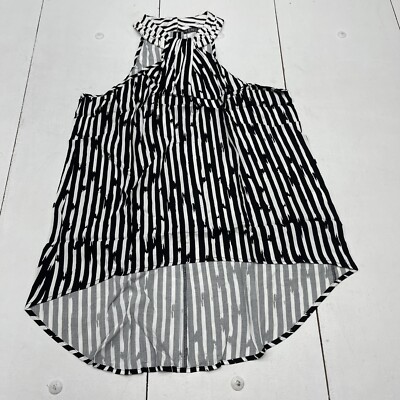 Venus Black White Printed Twist High Neck Tank Women s 12 New