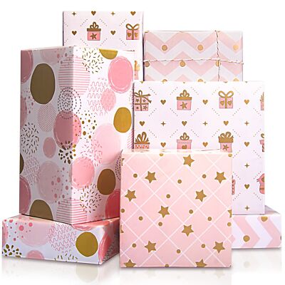For Girl Metallic Gold Foil Wrapping Paper Pink Gift Wrap For ...