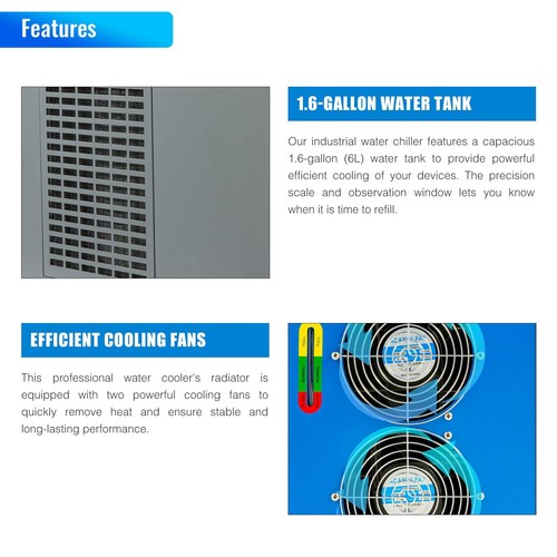 OMTech Industrial Water Chiller CW5202 for CNC CO2 Laser Engraver Cutter Marker
