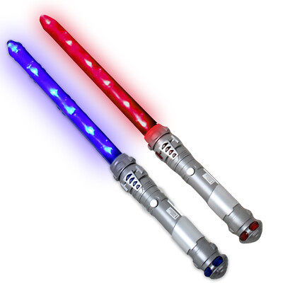 2 Stück Laserschwert Lichtschwert mit Sound und Licht wählbar 60cm blau rot Neu