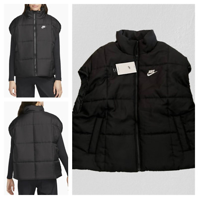   NWT $110 Nike Women's Sz S, M Classic Puffer Therma-FIT Loose Vest Black  