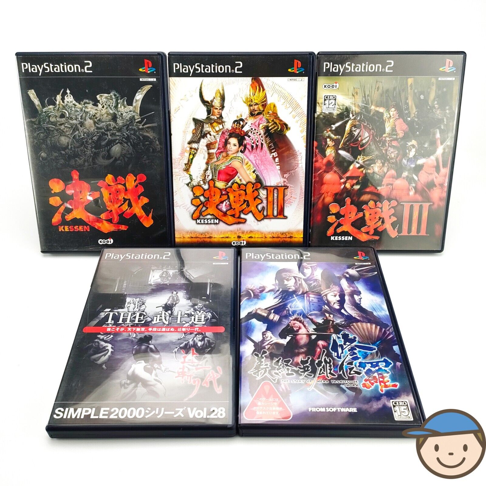 PS2 Kessen I II III Hero Yoshitsune Shura The Bushido Koei PS2 Kessen I II III Hero Yoshitsune Shura The Bushido Koei