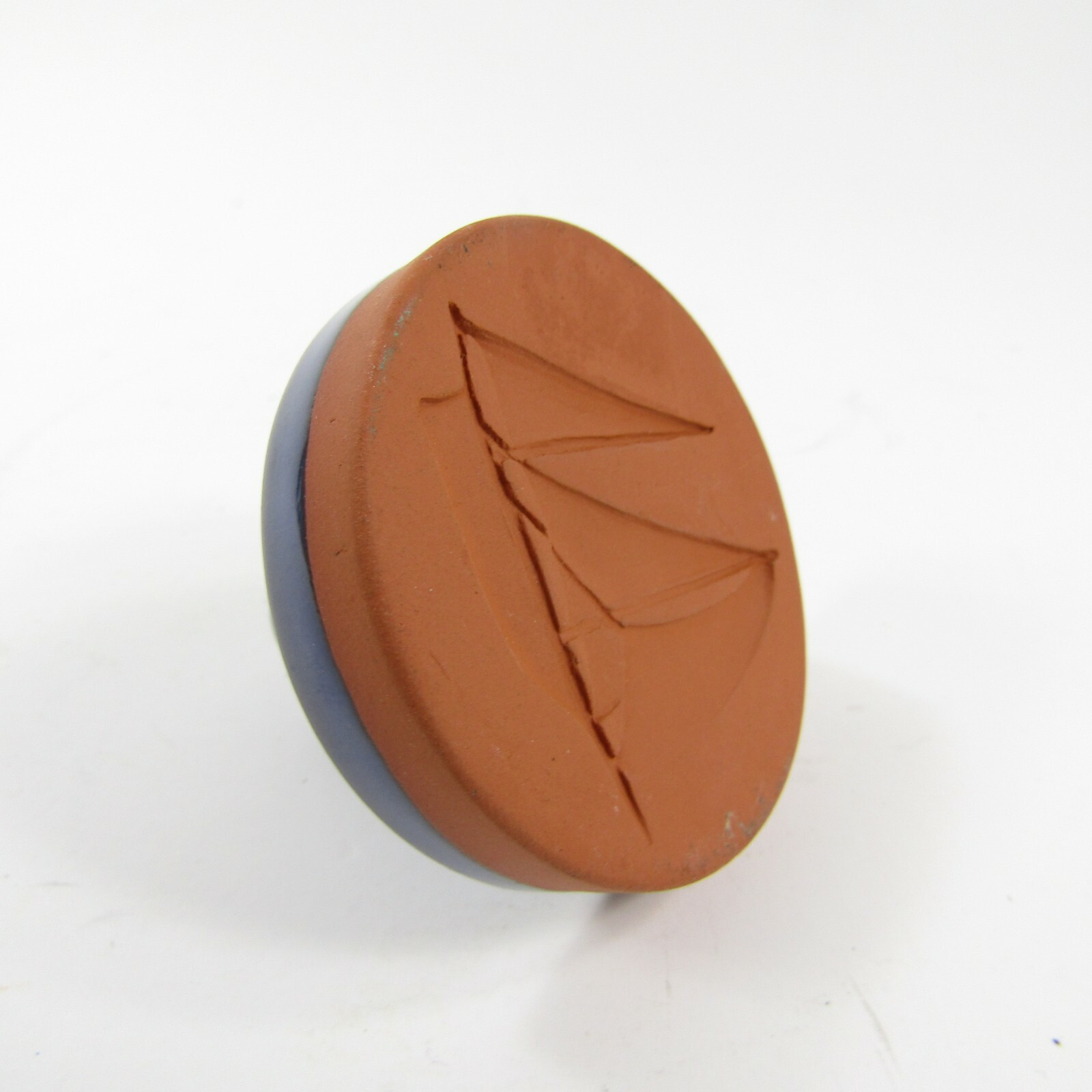 Rycraft Cookie Press Stamp Sailboat Blue Glaze finish Boat 2