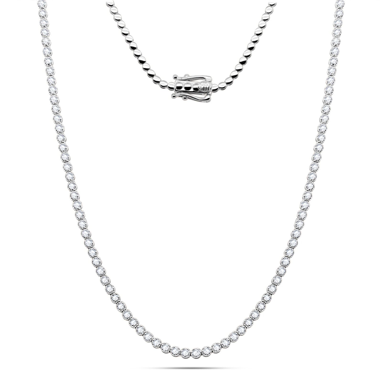 ●TATIANA● Silver 925 Moissanite 05 Carat Necklace DN0001 1 2.50CT Certified Moissanite Tennis Necklace Sterling Silver