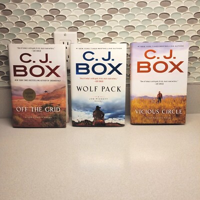 C.J. Box Lot of 4 HB: Off the Grid SIGNED, Vicious Circle, Wolf Pack NEW + BONUS