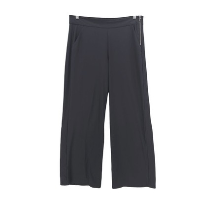 ATHLETA Gramercy Track Trouser Black Wide Leg Snap Ankle Size 8