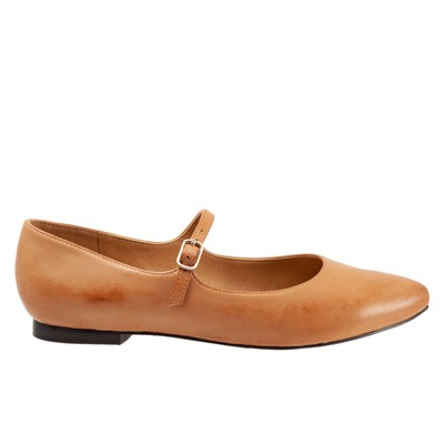 

Trotters Hester T2007-274 Женские коричневые узкие кожаные туфли Мэри Джейн на плоской подошве, Коричневый, Trotters Hester