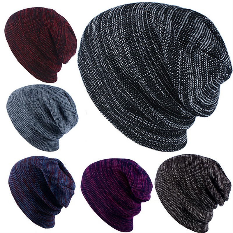 Men Women Knit Baggy Beanie Winter Hat Ski Skateboard Slouch
