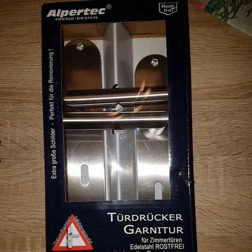 Türdrücker L-Form Langschild Edelstahl matt , neuwertig , unbenutzt. 