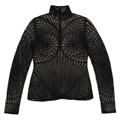 Pre-owned Burberry Ladies Black Knitted Pullover Turtleneck Sweater