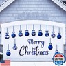31PCS Christmas Garage Door Decorations Magnets - Merry Xmas Ball Holiday Refrigerator Fridge Kitchen Decor(Blue)