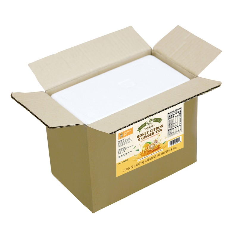Vonbee Honey Citron & Ginger Tea 4.4 Lb 2-Pack Free Shipping
