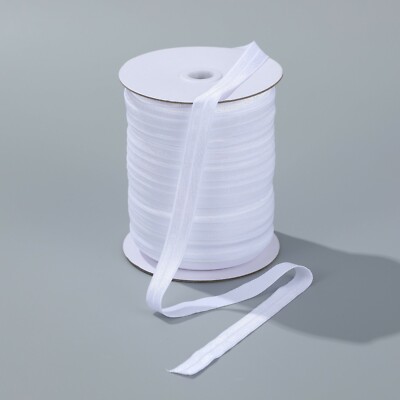 90 yards Elastic 1/2  White Fold Over FOE for Headband Clothing Wholesale Roll