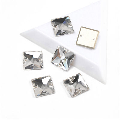 Square colorful Sew On Stone Crystal Glass Rhinestones Sewing On For Jewellery