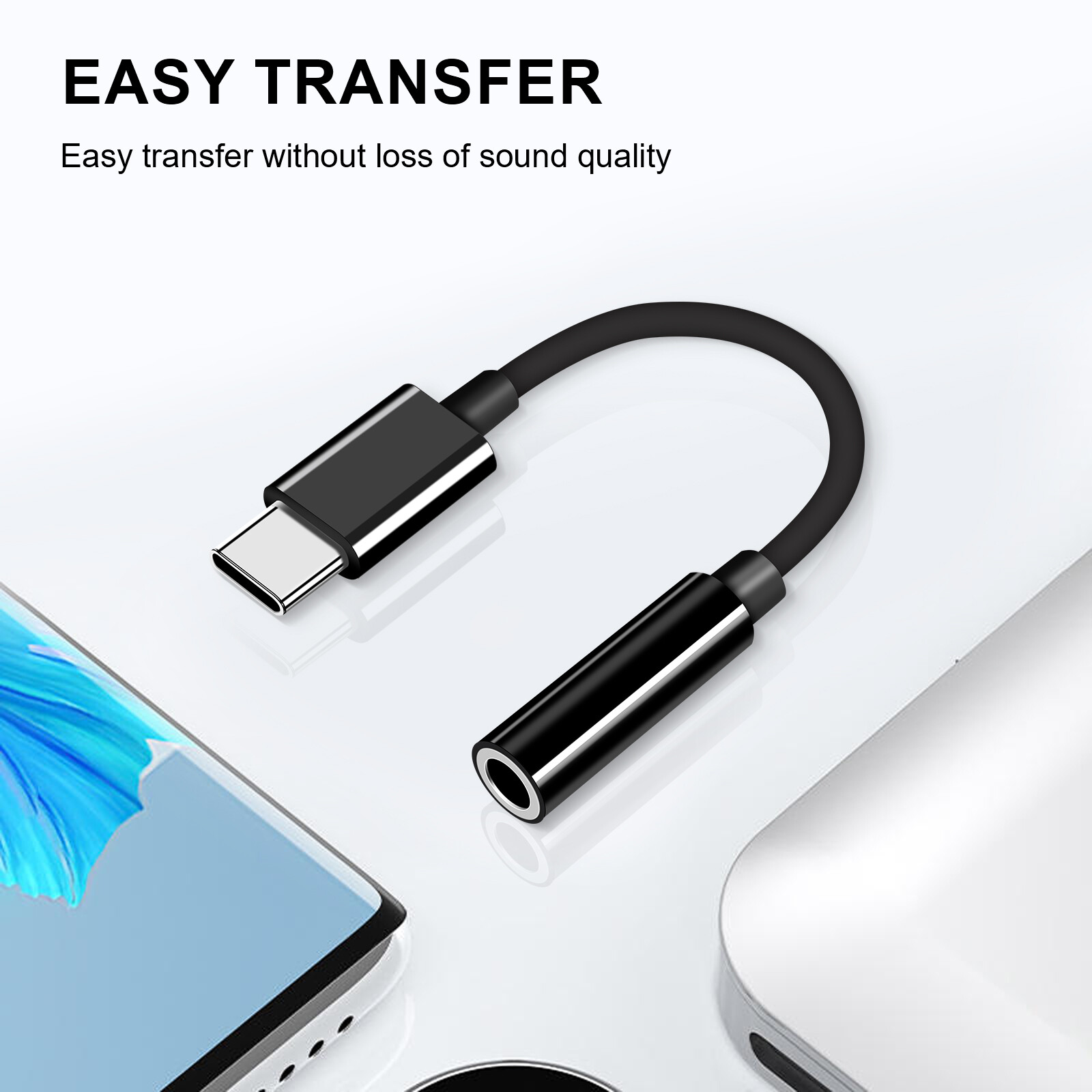 For Samsung Galaxy A14 A23 A54 5G USB-C to 3.5mm Aux Jack Adapter Earphone Cable