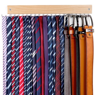 Belt Hanger Tie Rack Wall Mounted 360°Rotating Belt Organizer Tie Hanger Max