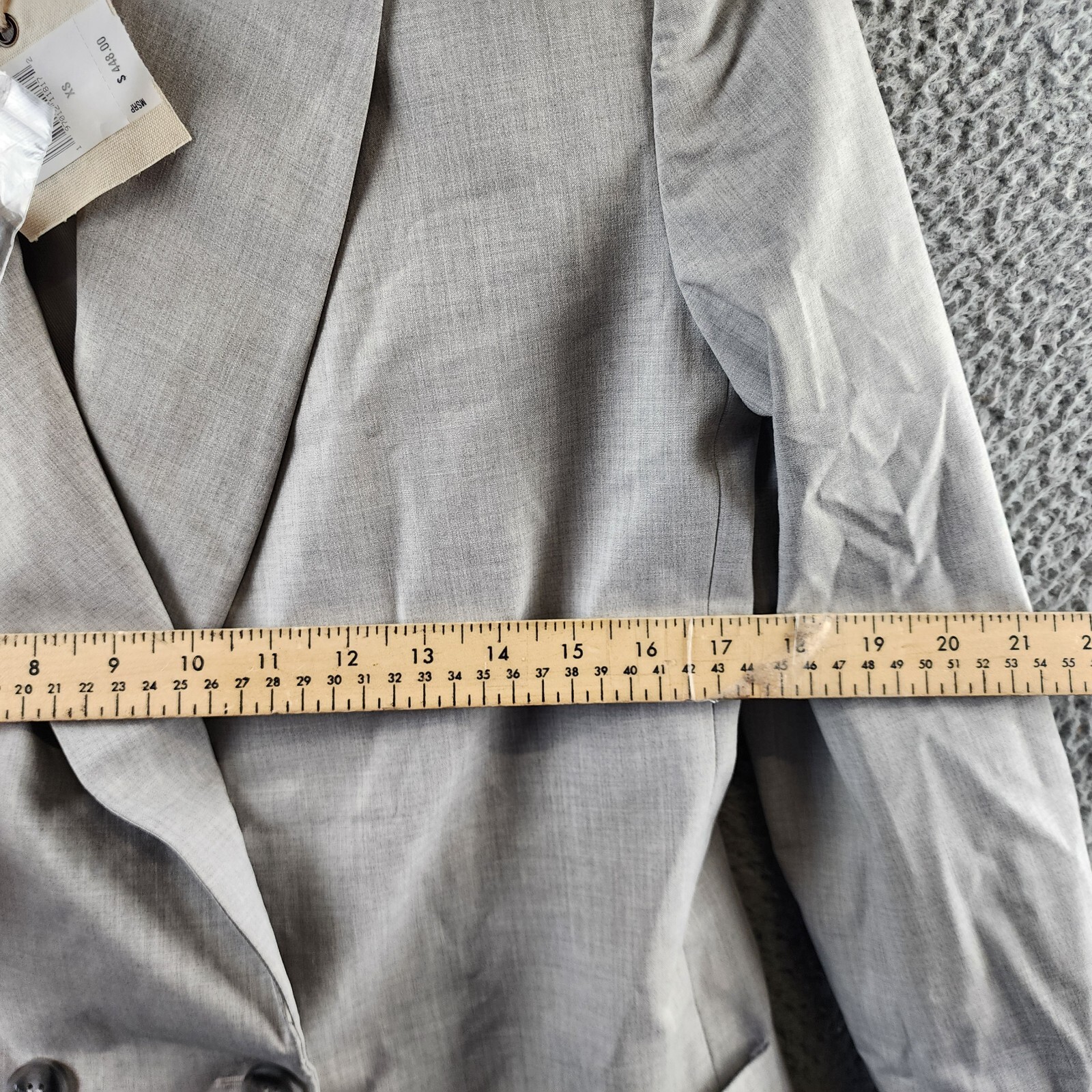 SER.O.YA Natasha Wool Blend Blazer Women's XS Silver Side Pockets Long Sleeves - Picture 8 of 14