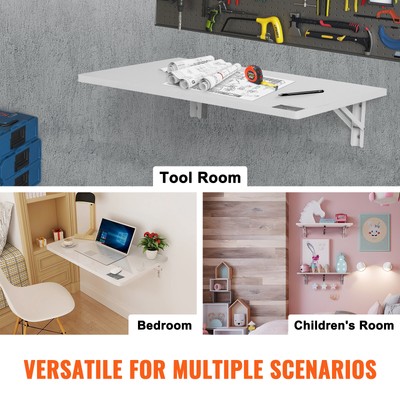 VEVOR Wall Mounted Floating Folding Table Laptop Desk Home Office 23.62x15.75 in