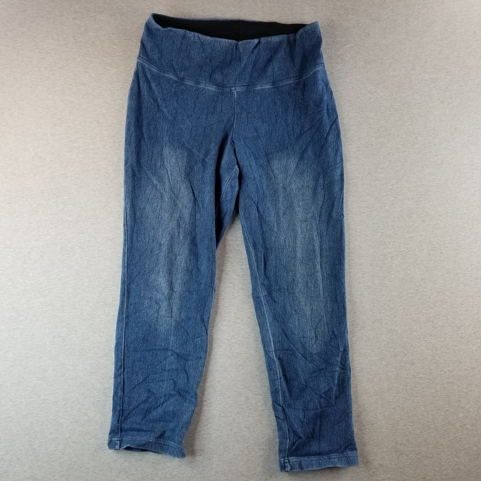 Woman Within Jeans Women's Sz MP Pull On Stretch Waist Dark Wash Normcore Nice