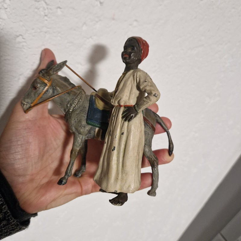 Bronze De Vienne ( Plomb Peint Xix Ã¨Me ) Heyde BÃ©Doin Et Son Ane