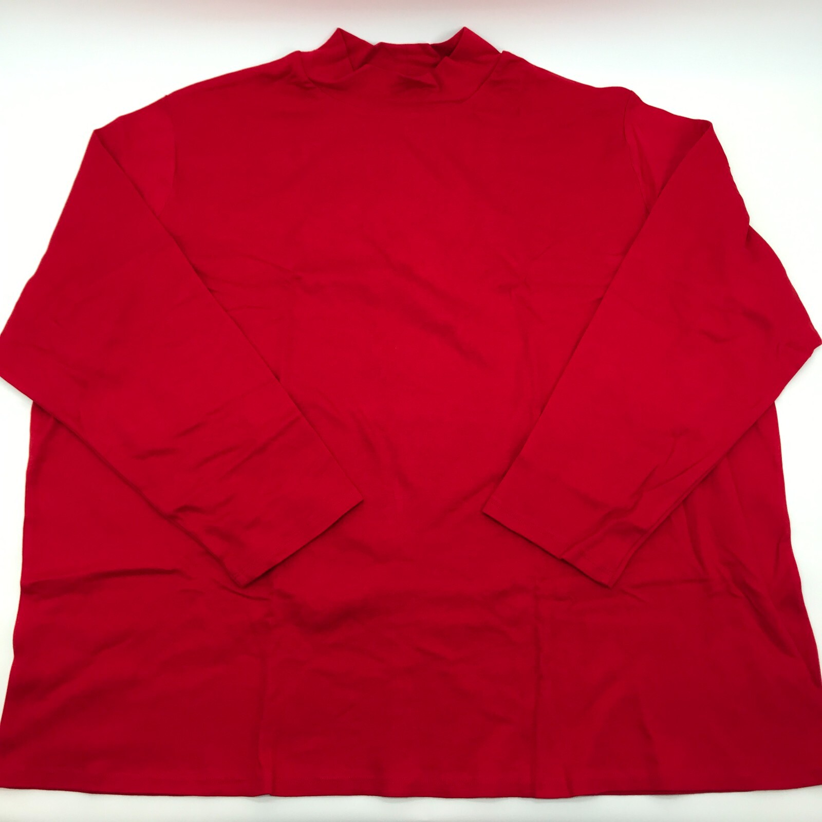 Mock Neck Long Sleeve Top 5X Women's Plus Size Red