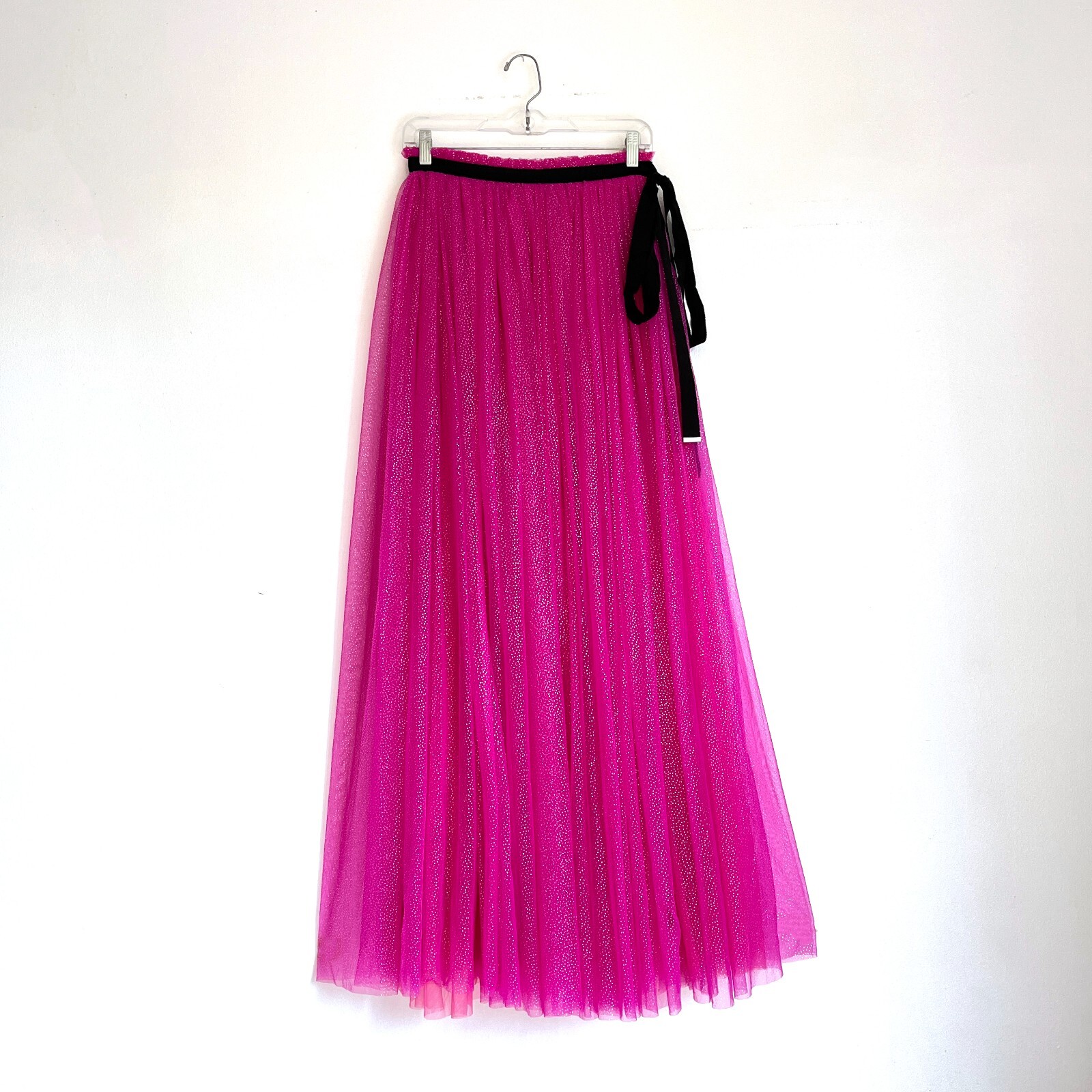 NWT Staud Hot Pink Tulle Poppy Maxi Skirt Size Small | eBay